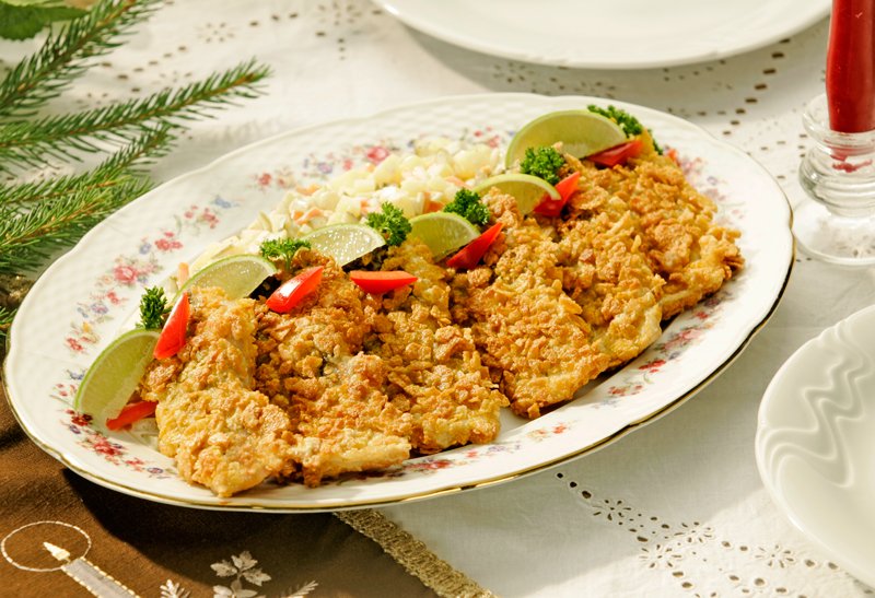 Vánoční kapr ve zlatých šupinách