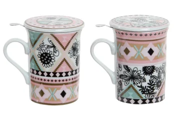 Hrnek na čaj s nerezovým sítkem BOHO 280 ml